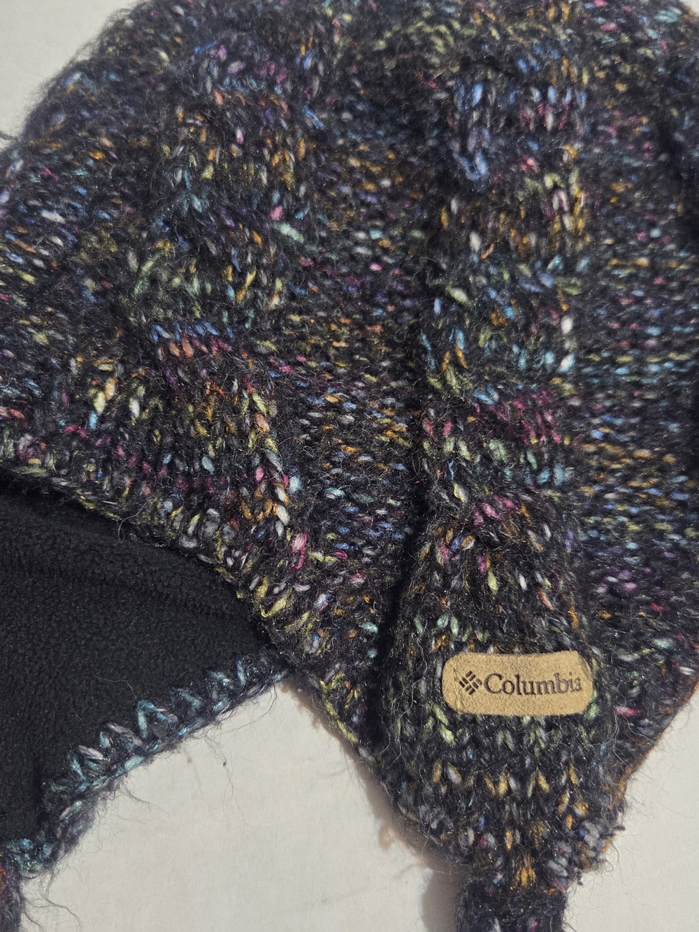 Columbia Multicolor Speckled Knit Earflap Hat